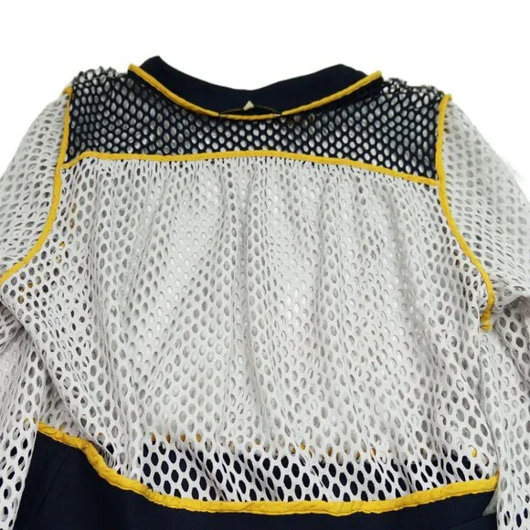 Katharine Kidd Gray Navy Fish Net Mesh Long Sleeve Athletic Athleisure Top Sz M - Picture 4 of 8